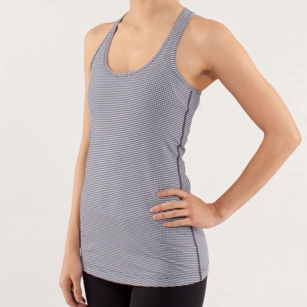 lululemon cool racerback gingham inkwell long tank
